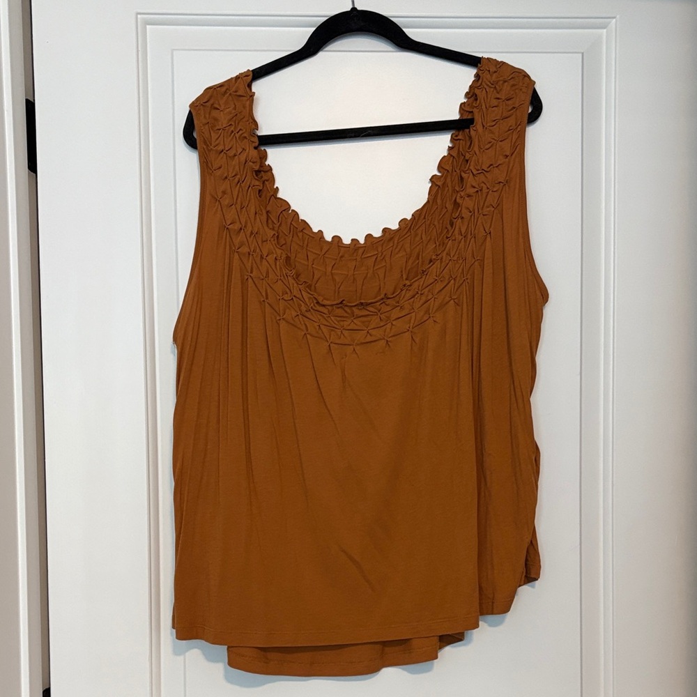 Anthropologie Textured Tank Top in Rich Brown - Picture 7 of 9